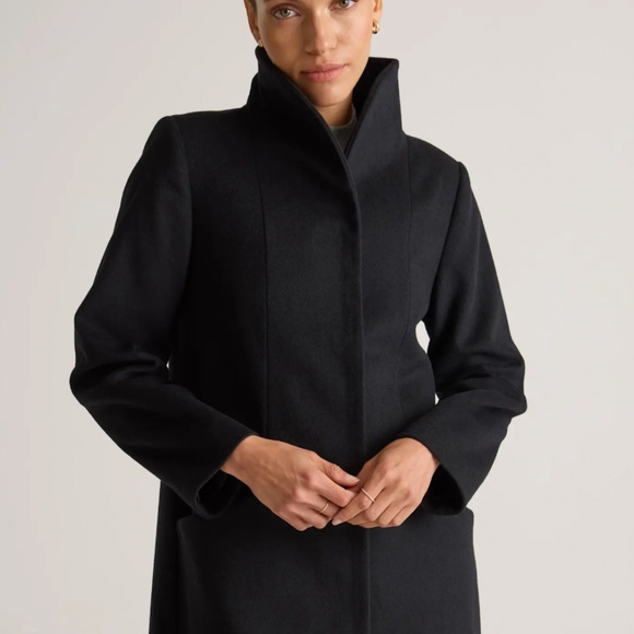 QUINCE Black Italian Wool Cacoon Coat Sz S NWT $190!! - Picture 2 of 6